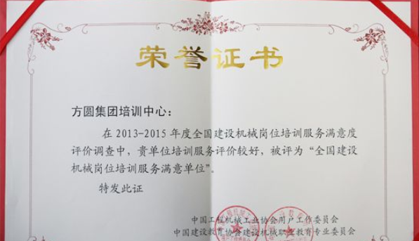 方圓集團,榮譽證書